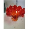 Image 2 : Mid Century Orange-Red Glass Candy Dish