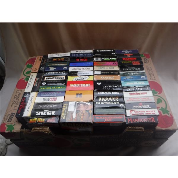 Box of various VHS's