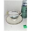 Image 1 : Tea cup and saucer - Miles Canyon - with dog sleigh on inside of cup - Made in England