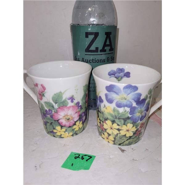 Floral coffee cups, set of 2