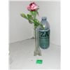 Image 1 : Glass rose with single flower vase (chipped)
