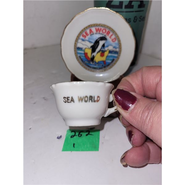 Mini Sea World Teacup and Saucer with Stand