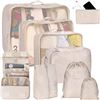 Image 1 : Kingdalux Packing Cubes for Suitcases 9 Set, Compression Storage Travel Luggage Organizers, with Toi