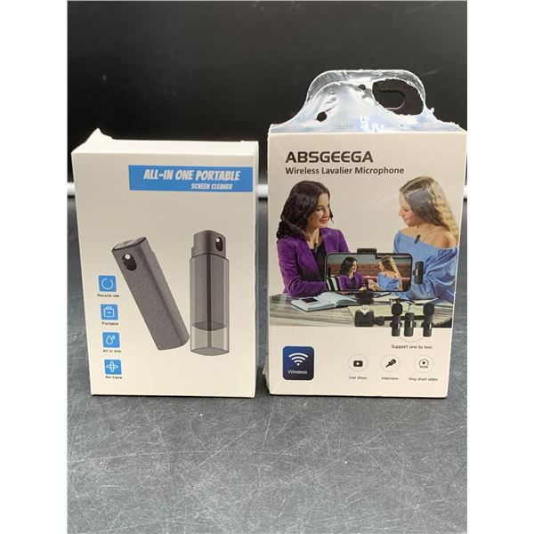 All-in One Portable Screen Cleaner, Absgeega Wireless Lavalier Microphone