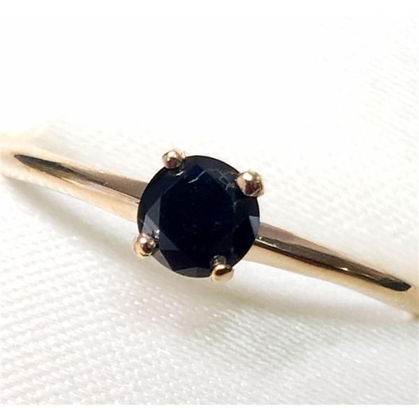 10K Yellow Gold Black Diamond(0.43ct) Ring (~Size 6.5)(Ring is resizable for $40) (~weight 0.96g), A