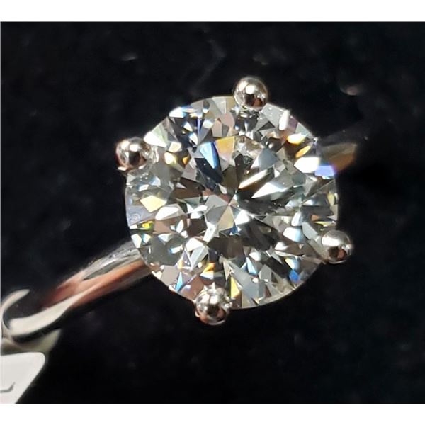 14K White Gold Lab Diamond (2.1Ct,Vs1,G) Ring (~Size 5.75)(Ring is resizable for $40) (~weight 3.61g