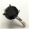 Image 2 : 14K White Gold Black Diamond(2.9ct) Ring (~Size 6)(Ring is resizable for $40) (~weight 2.5g), Made i