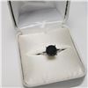 Image 4 : 14K White Gold Black Diamond(2.9ct) Ring (~Size 6)(Ring is resizable for $40) (~weight 2.5g), Made i