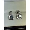 Image 1 : Cushion Cut Brilliant Round Solitaire 1.0 Carat Earring Set