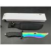Image 1 : Tactical Fighting Knife with Blued 8 inch Blade and sheath - NEW in Box