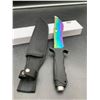 Image 3 : Tactical Fighting Knife with Blued 8 inch Blade and sheath - NEW in Box