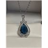 Image 1 : Ocean Gem 3.0 Carat Pear Cut Teardrop Pendant & Chain Set