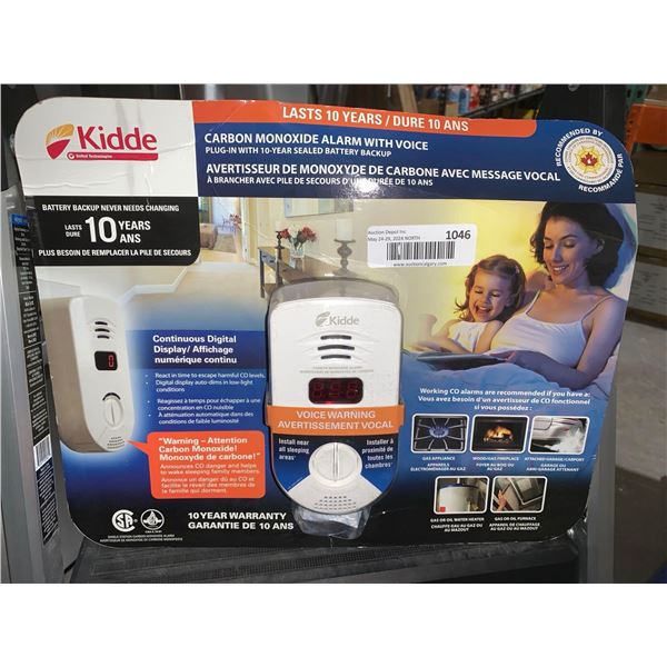Kidde Carbon Monoxide Alarm with Voice Plug-In With 10 Year Sealed Battery Backup