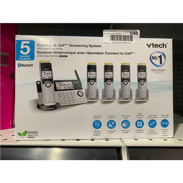 Vtech 5 Handset Connects to Cell Answering System W/ Super Long Range
