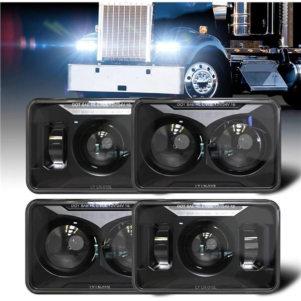 High quality for kenworth H4 led lights 4x6 led truck headlight hi/lo beam separated 4PCS combinatio