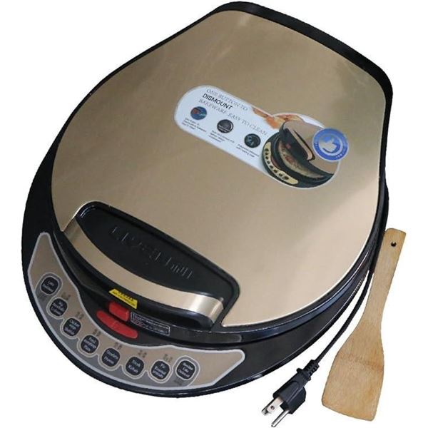 Liven A434 Foldaway detachable 180 degrees Electric Griddle Skillet, Washable Double Baking Pan Non-