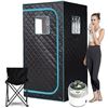 Image 1 : Smartmak Portable Home Steam Sauna, Full Size Personal Sauna Spa Box, Single Saunas Tent with Steame