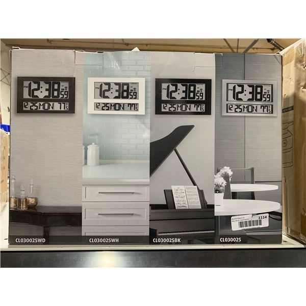 Marathon CL030025 Commercial Grade Jumbo Atomic Wall Clock Silver