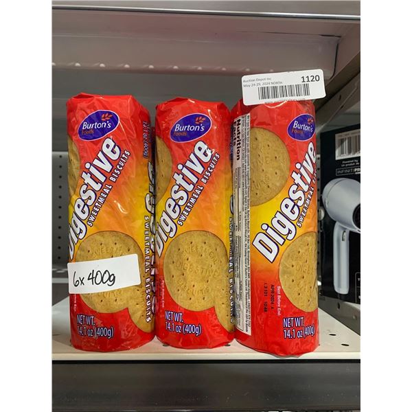 Burton's Foods Digestive Sweetmeal Biscuits 6 x 400g