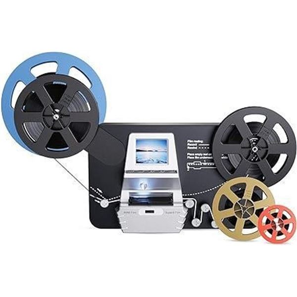 8mm & Super 8 Reels to Digital MovieMaker Film Sanner Converter, Pro Film Digitizer Machine with 2.4