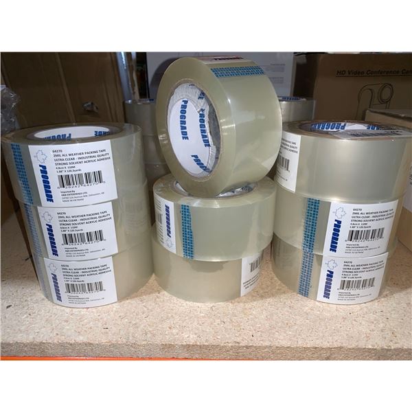 Lot of 9 rolls of Prograde all weather ultra clear packing tape 4.8cm x 110M