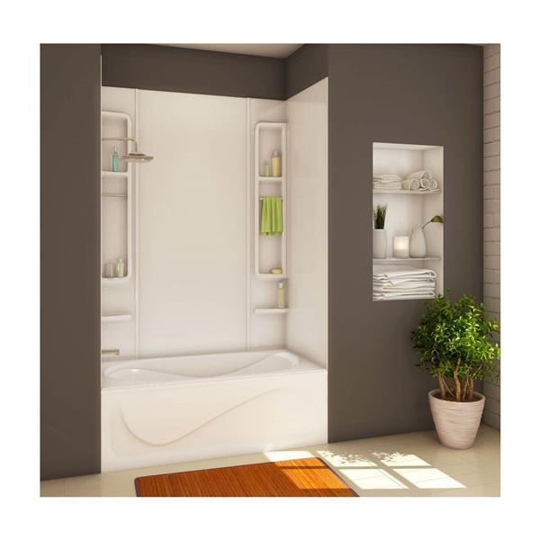 MAAX Finesse White Acrylic Bathtub Wall Surround 61-in x 34-in x 80-in