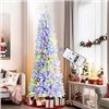 Image 1 : SHareconn 7.5ft Premium Prelit Artificial Hinged Slim Pencil Christmas Tree with Remote Control
