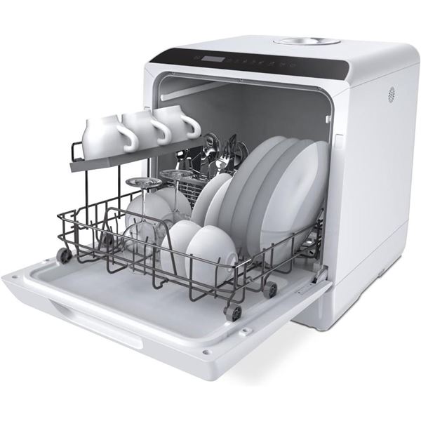 Hermitlux Countertop Dishwasher, 5 Washing Programs Portable Dishwasher With 5-Liter Built-in Water 