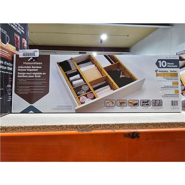 Maisonkleen Adjustable Bamboo Drawer Organizer