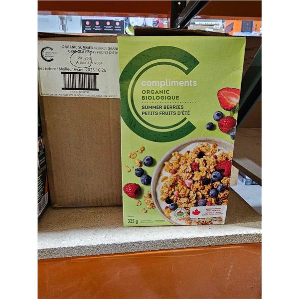 Compliments Organic Summer Berries Granola Cereal 12x325g