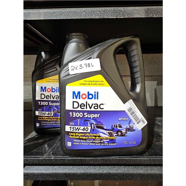 Mobil Delvac 1300 Super 15W-40 long Engine Life Formula Motor Oil 2x3.78L