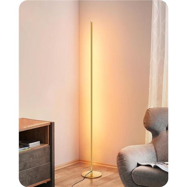 EDISHINE Modern Corner LED Floor Lamp, 57.5" Minimalist Dimmable Mood Lighting, Standing Tall Floor 