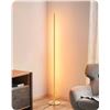 Image 1 : EDISHINE Modern Corner LED Floor Lamp, 57.5" Minimalist Dimmable Mood Lighting, Standing Tall Floor 