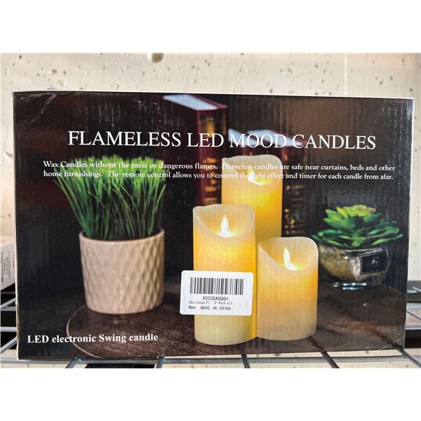 Flameless LED mood candles, pack of 3