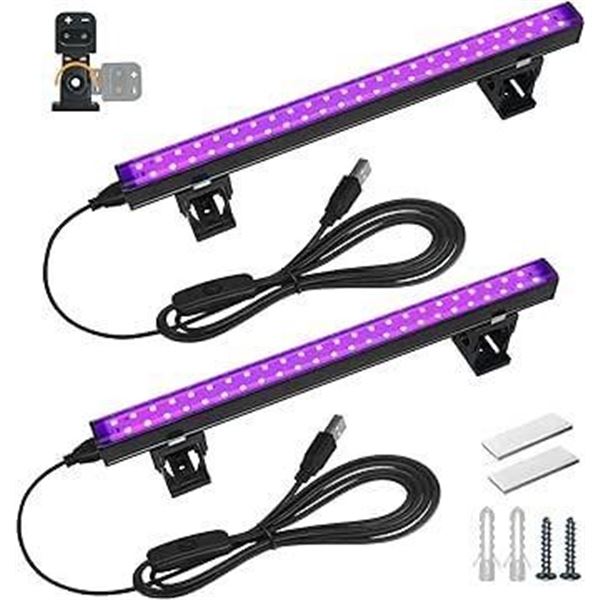 Barrina Black Light Bar, 10W 1FT USB Blacklight Strip Lights, Adjustable LED Blacklight