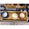 Image 2 : Lot of 3 assorted scented candles with wooden box