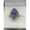 Image 1 : Natural Kyanite 5.05 Carat cluster Top .925 Ring with Appraisal $855.00
