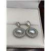 Image 1 : Set of Ladies Natural Creamy Pearls 2.45 carats set in .925 Silver with Appraisal $610.00