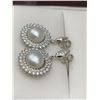Image 2 : Set of Ladies Natural Creamy Pearls 2.45 carats set in .925 Silver with Appraisal $610.00