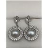 Image 3 : Set of Ladies Natural Creamy Pearls 2.45 carats set in .925 Silver with Appraisal $610.00