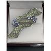 Image 1 : Natural zemerald Multi Stone 5.05 Carats Broach set in .925 Silver with Appraisal $675.00