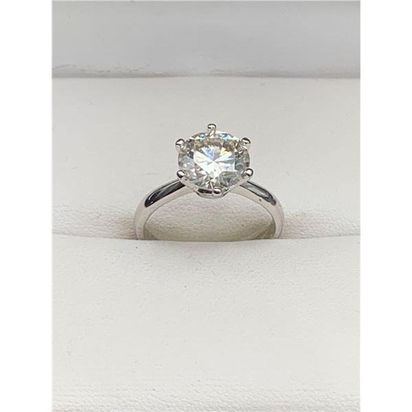 Flawless 1.2 Carat Brilliant Cut Round Moissanite Solitaire engagement ring
