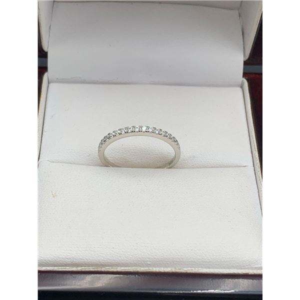 Elegant .925 Silver Multi Stone Moisanite Engagement wedding band with Appraisal $550.00