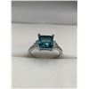 Image 1 : Princess Cut Filagree Design 1.1 Carat Solitaire Topaz Ring