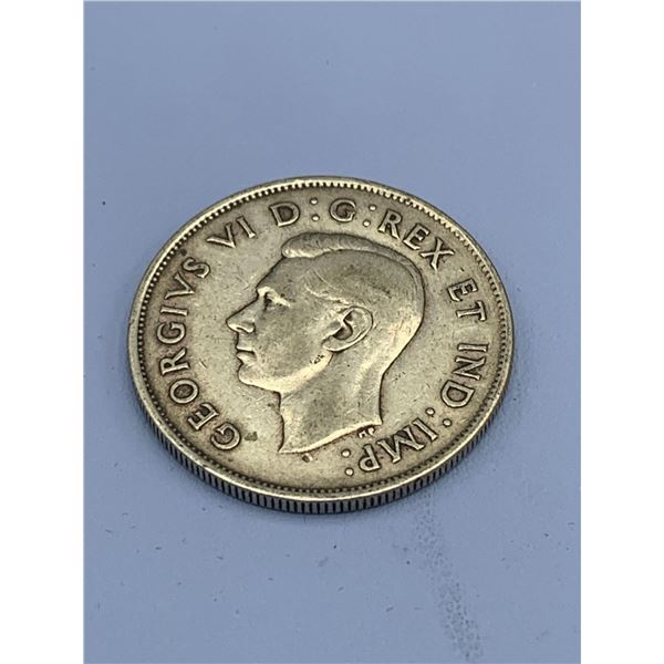 Canada Vintage 1940 King George VI Silver Half Dollar Coin