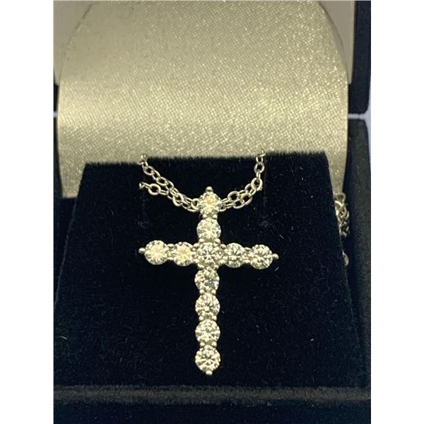 Multi Stone 2.2 carat Cross Pendant and Chain Set