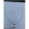 Image 3 : Floating Solitaire in Heart with bezel set stones Pendant & Chain