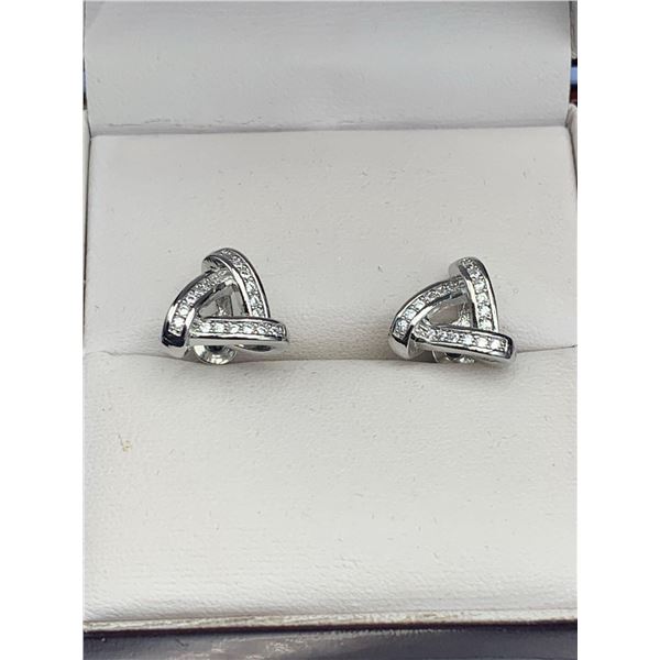 Trillium Bezel Set Ladies Dress Earrings Set