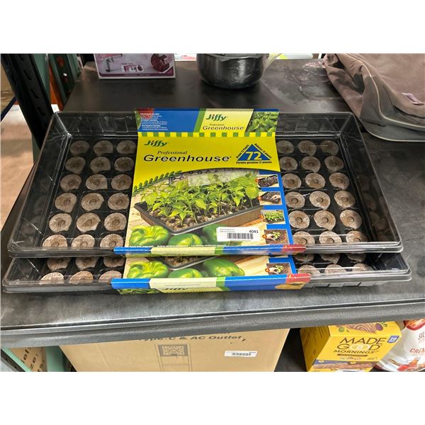 Jiffy professional greenhouse plant trays, holds up to 72 plants per tray. Lot of 2 trays