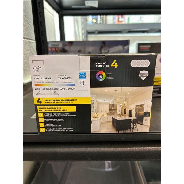 Vision home 4 pack of ultra slim LED recessed lights